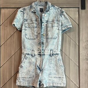 GAP Light Blue Denim Romper